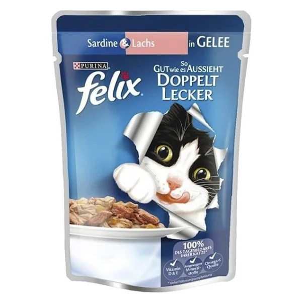 Felix Sardalya ve Somonlu 85 gr 6'lı Yetişkin Kedi Yaş Maması - Görsel 4