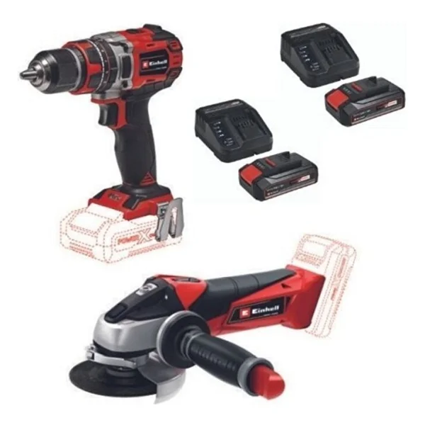 Einhell Te-Cd 18/50 Li-I Bl Akülü Matkap Vidalama + Te-Ag 18/115 Avuç Taşlama 2X2.5AH Akü Starter Kit - Görsel 6