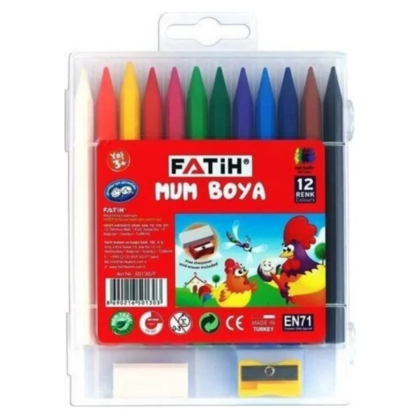 Fatih 12 Renk Mum Boya - Çok Renkli - 1 Adet - Görsel 3