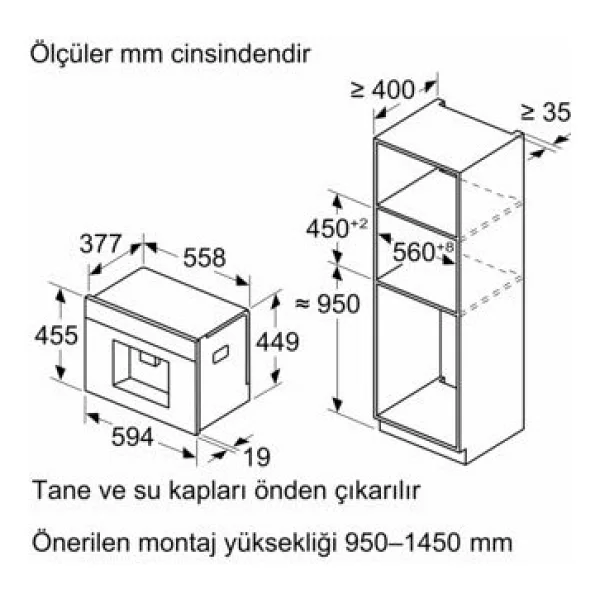 Bosch CTL7181B0 Tam Otomatik Ankastre Espresso Makinesi - Görsel 2