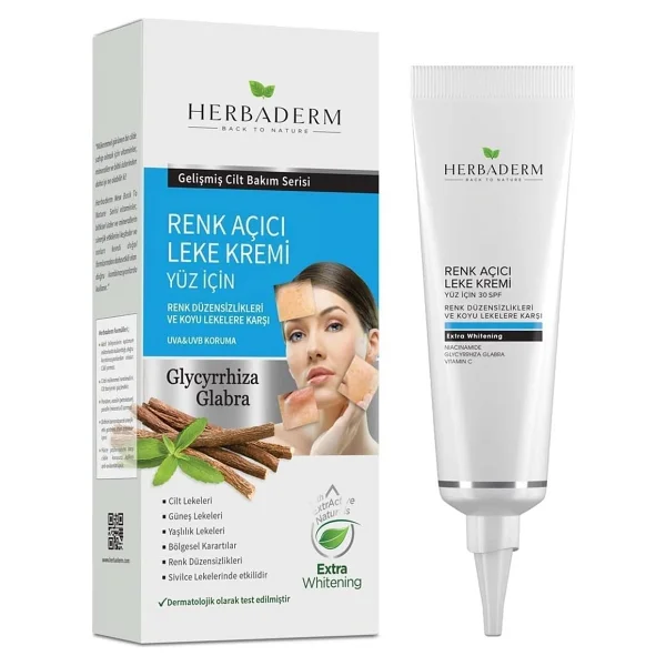 Herbaderm Beyazlatıcı Renk Açıcı SPF 30 Yüz İçin Leke Kremi 55 ml - Görsel 8