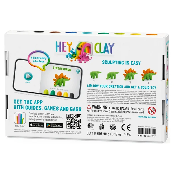 Hey Clay Dinozorlar 6'lı Kutu Hava ile Kuruyan Kil - Görsel 3
