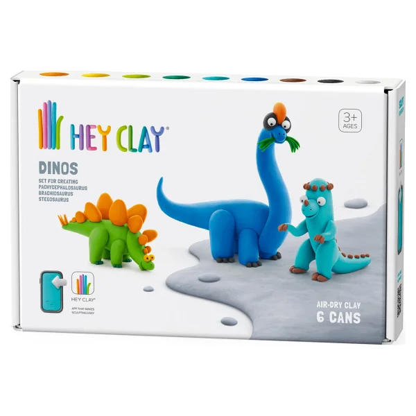 Hey Clay Dinozorlar 6'lı Kutu Hava ile Kuruyan Kil - Görsel 2