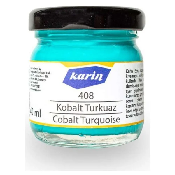 Karin Ebru Boyası 40ML S408 Kobalt Turkuaz - Görsel 2