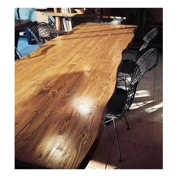 Enjoy Life Tasarım 6 Kişilik Yemek Masası 100X200 Lüx Masa Kütük Masa Vakko Ayak - 80x180 - Görsel 2