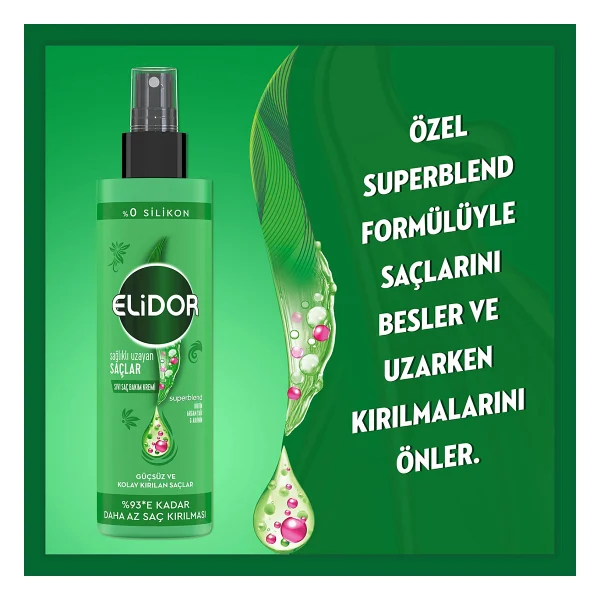 Elidor Superblend Sağlıklı Uzayan Saçlar 200 ml Sıvı Saç Kremi - Görsel 8