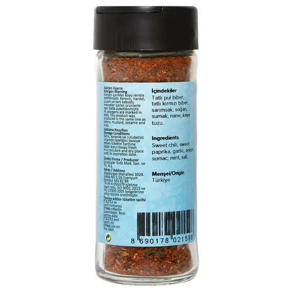 Hayfene Cips Baharatı Tatlı Pul Biber Sarımsak Soğan Sumak Nane Kaya Tuzu Karışımı 50 g Gurme Lezzet - 45 gr - Görsel 2