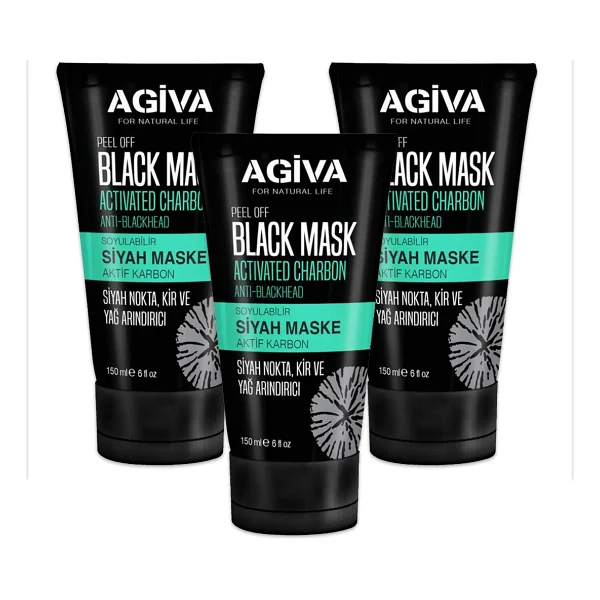 Agiva Siyah Aktif Karbon Soyulabilir Makse 150 ml - Görsel 2