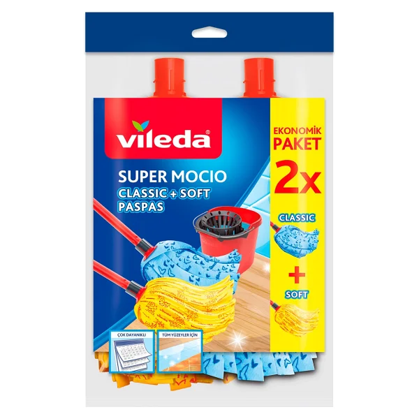 Vileda Supermocio Klasik Mop Yedek Paspas Tekli Yüksek Emicilik Özelliği ile Temizlik İçin İdeal - Görsel 4