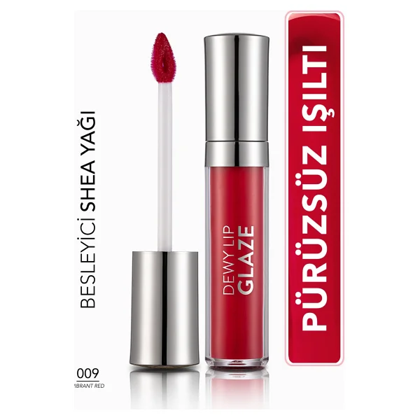 Flormar Dewy Lip Glaze 009 Vibrant Red Dudak Parlatıcısı - Görsel 2
