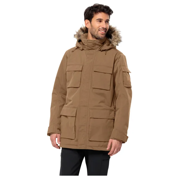 Jack Wolfskin Glacier Canyon 1107674 Kapüşonlu Kürklü Erkek Parka - Görsel 6