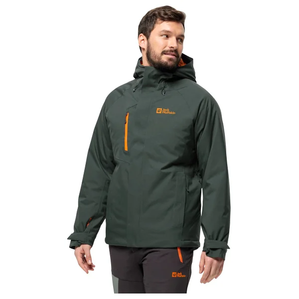 Jack Wolfskin Troposphere INS 1115321-4161 Kapüşonlu Koyu Yeşil Erkek Outdoor Mont - Görsel 7