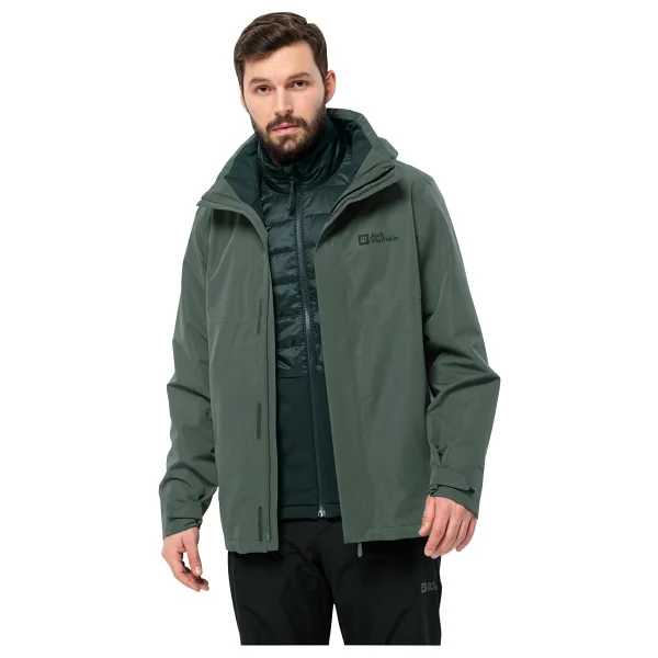 Jack Wolfskin Luntal 3IN1 1116251 Kapüşonlu Erkek Su Geçirmez Mont - Görsel 7