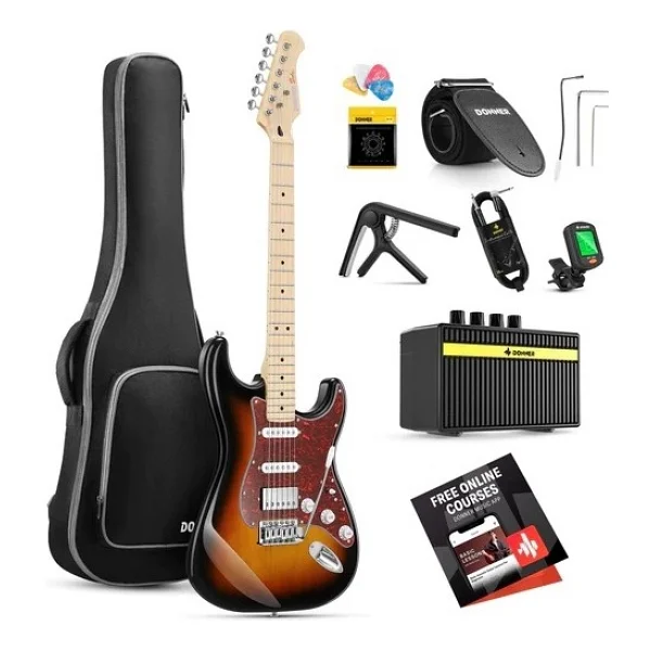 Donner DST-152 Full Size ST Sunburst Elektro Gitar Seti - Görsel 7