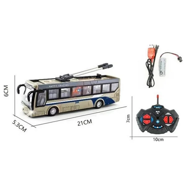 Asya Oyuncak Kumandalı Şarjlı Şehir Otobüsü JC-042A 043A 044A 045A, Uzaktan Kumandalı Otobüs - Yeşil - Görsel 5