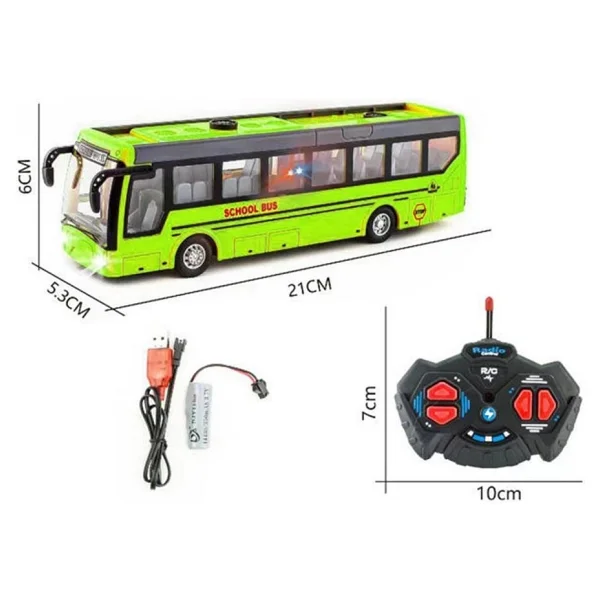 Asya Oyuncak Kumandalı Şarjlı Şehir Otobüsü JC-042A 043A 044A 045A, Uzaktan Kumandalı Otobüs - Yeşil - Görsel 6
