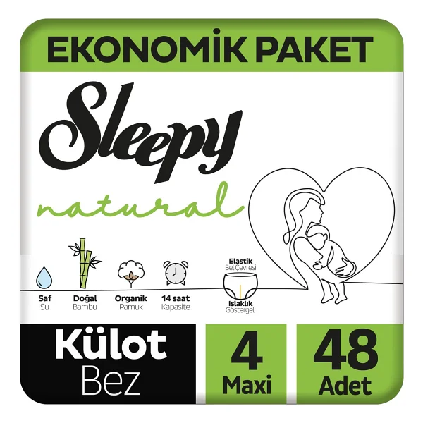 Sleepy Natural 4 Numara Maxi 48'li Külot Bez - Görsel 6