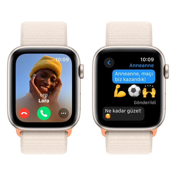 Apple Watch SE 2 2023 GPS 44mm Yıldız Işığı Alüminyum Kasa ve Yıldız Işığı Spor Loop Kordon Akıllı Saat - Görsel 4