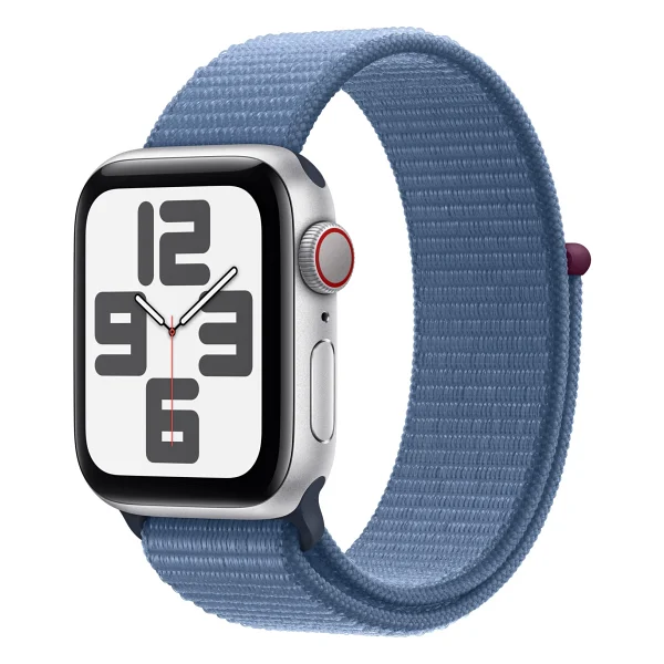 Apple Watch SE 2 2023 GPS + Cellular 40mm Gümüş Rengi Alüminyum Kasa ve Buz Mavisi Spor Loop Kordon Akıllı Saat - Görsel 9