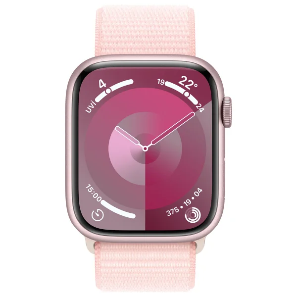 Apple Watch Series 9 GPS + Cellular 45mm Pembe Alüminyum Kasa ve Uçuk Pembe Spor Loop Kordon Akıllı Saat - Görsel 2