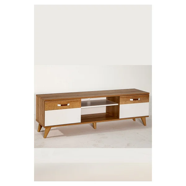 ModaLife Story Tv Ünitesi - Ceviz 160 cm 2 Kapaklı + 2 Raflı Tv Sehpası - Görsel 5