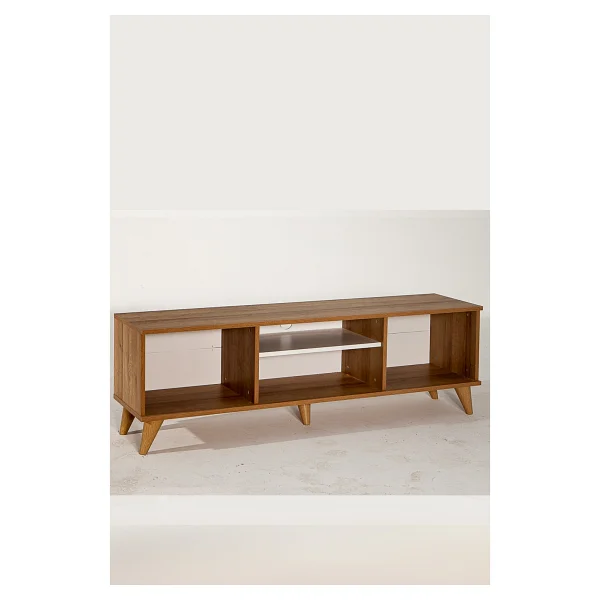 ModaLife Story Tv Ünitesi - Ceviz 160 cm 2 Kapaklı + 2 Raflı Tv Sehpası - Görsel 3