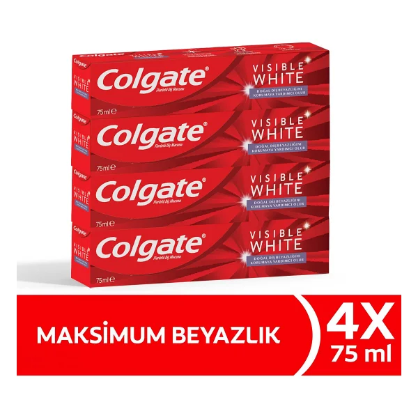 Colgate Visible White Maksimum Beyazlık 75 ml 4 Adet Florürlü Diş Macunu - Görsel 6