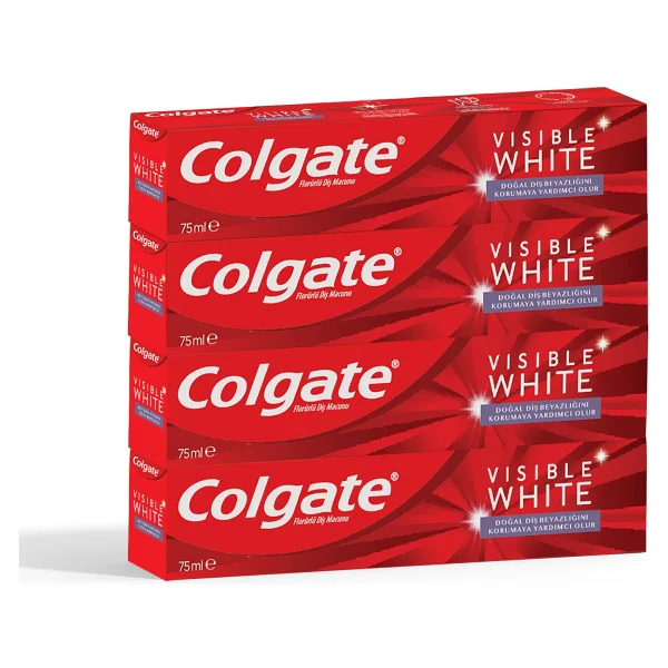 Colgate Visible White Maksimum Beyazlık 75 ml 4 Adet Florürlü Diş Macunu - Görsel 2