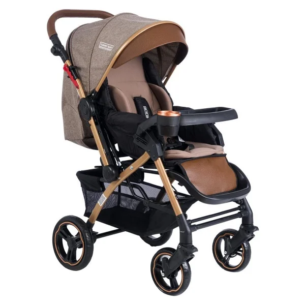Tommybaby Tornado Plus Gold Çift Yönlü Bebek Arabası Kahverengi - Görsel 7