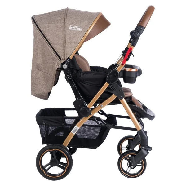Tommybaby Tornado Plus Gold Çift Yönlü Bebek Arabası Kahverengi - Görsel 5