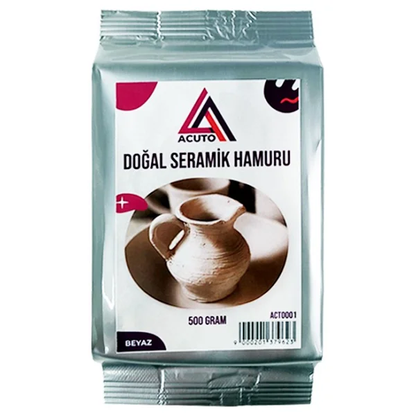 ACUTO 500gr Seramik Hamuru Beyaz Kil Eğitici Çamur - Görsel 3
