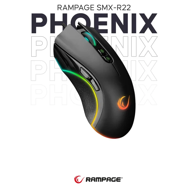 Rampage Phoenix SMX-R22 RGB Optik Kablolu Oyuncu Mouse - Görsel 7