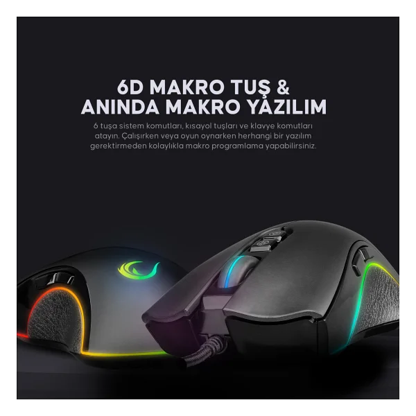 Rampage Phoenix SMX-R22 RGB Optik Kablolu Oyuncu Mouse - Görsel 5