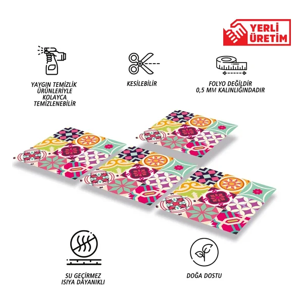 Tink Kendinden Yapışkanlı Colorful Desenli Pvc Karo 30X30 cm (56 Adet) 5m2 - Görsel 2