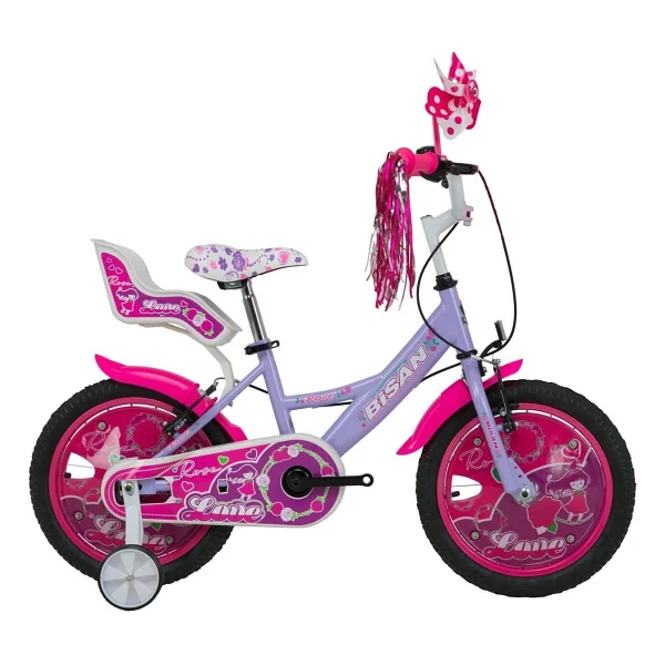 Bisan Rose Lila-Pembe 16 Jant Kız Çocuk Bisikleti - Görsel 3