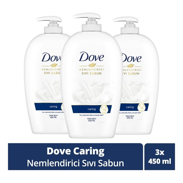 Dove Caring Sıvı Sabun 450 ml 3'lü - Görsel 6
