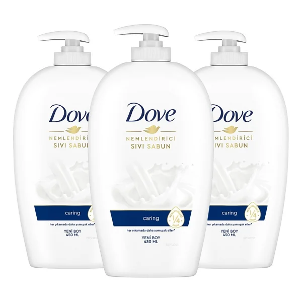 Dove Caring Sıvı Sabun 450 ml 3'lü - Görsel 2