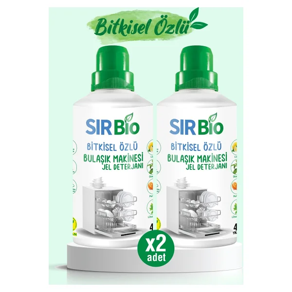 Sır Bio Bitki Özlü Bulaşık Makinesi Jel Deterjanı 40 Yıkama 1 lt 2'li - Görsel 5