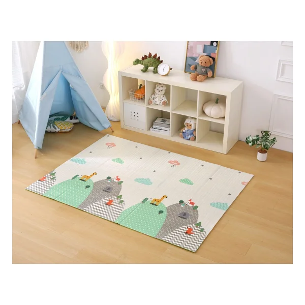 Mooie Baby's Funny Zoo Katlanabilir Çift Taraflı Oyun Matı Oyun Halısı 150 x 180 x 1 cm - Antrasit - 150 x 180 cm - Görsel 2