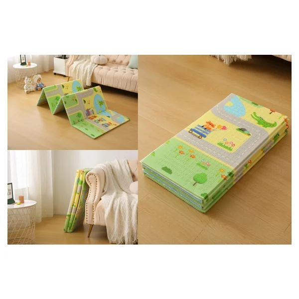 Mooie Baby's Funny Zoo Katlanabilir Çift Taraflı Oyun Matı Oyun Halısı 150 x 180 x 1 cm - Antrasit - 150 x 180 cm - Görsel 5