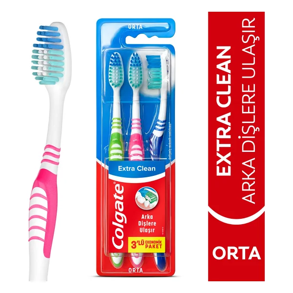 Colgate Extra Clean Orta 2+1 Diş Fırçası - Görsel 2