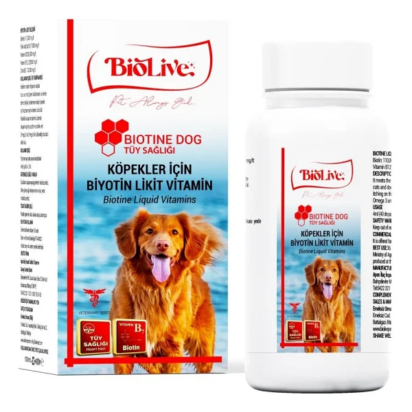 Biolive Biotine 100 ml Köpekler için Tüy Dökümü Likit Vitamin - Görsel 2