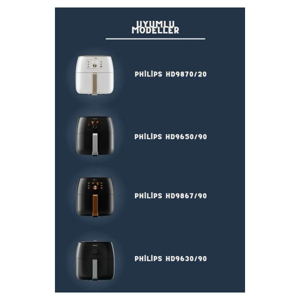 Popüler Philips Xxl Hd 9870/20 - Hd9650/90 Airfryer Uyumlu Aksesuar Xxl Izgara Teli Fritöz - Görsel 3