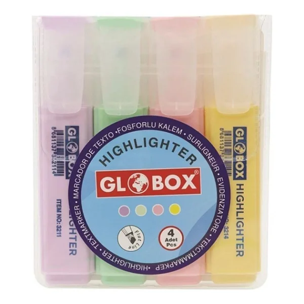 Globox 3230 Pastel 4'lü Fosforlu Kalem Seti - Görsel 2