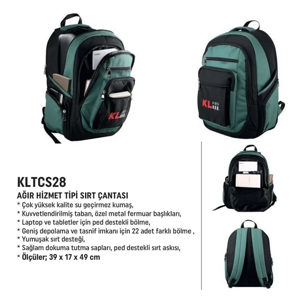 KLpro KLTCS28 Ağır Hizmet Tipi Sırt Çantası - Görsel 5