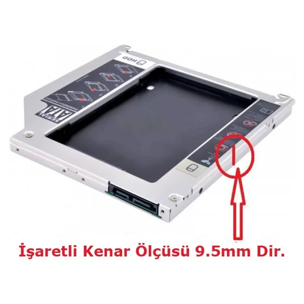 Notebook 2. Harddisk için Yuva Kutu 9.5mm Slim Laptop İkinci Hdd - Görsel 2