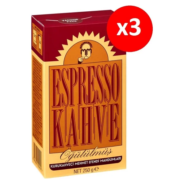 Kurukahveci Mehmet Efendi Espresso 250 gr 3'lü Set - Görsel 2