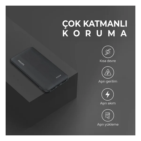 Philips DLP2120 10000 mAh Hızlı Şarj Powerbank - Görsel 2