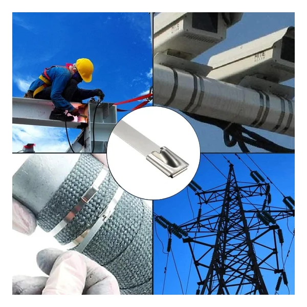 Badem10 Cırt Kelepçe Metal Paslanmaz Çelik Kablo Zip Bağı Çok Amaçlı Bağlama 4.6X300 1 Adet - Görsel 3