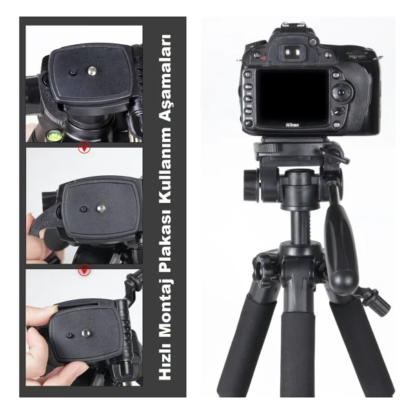 Zomei Q111 Profesyonel Alüminyum Tripod - Görsel 4